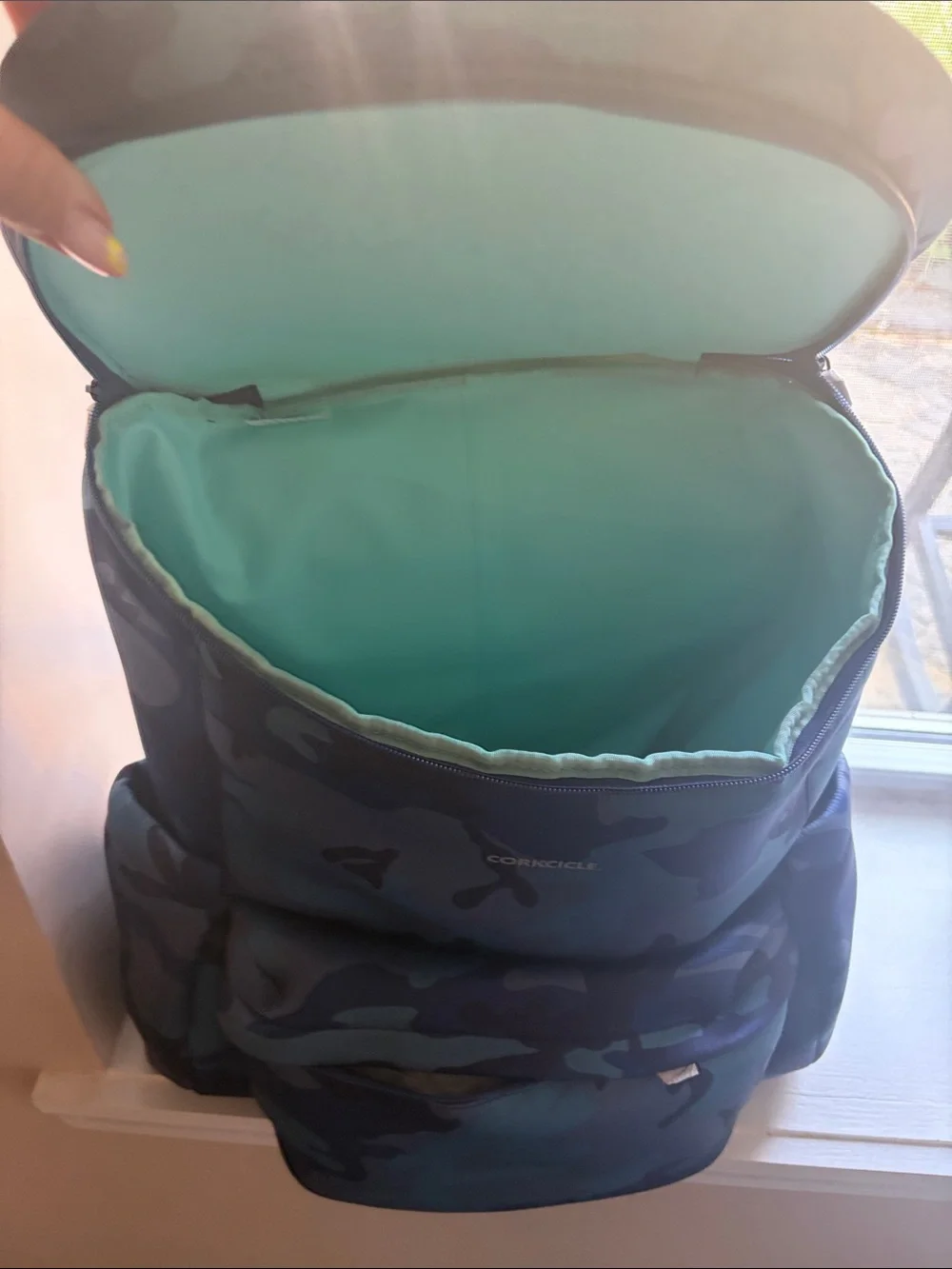 Corkcicle Teal & Navy Camo Backpack